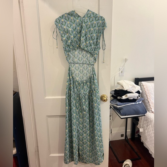 MANGO patterned maxi dress with open back - Picture 5 of 5